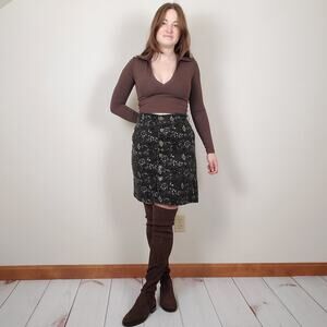 Loft Wildflower Corduroy Mini Skirt Green 12